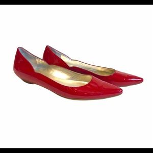 Guess Red Patent Leather Pointed Toe Flats